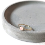 天然石　ブラジル産　ピンクグァバクォーツ　4×4mm  爪留めリング　指輪　silver925  18KGP