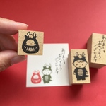 【たつだるま】お正月はんこ　2cm角　ラバースタンプ
