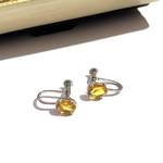 0697 90s VINTAGE EARRING  クリアストーンヴィンテージ　イヤリング　アンティーク  クラシカル　フラワー　大ぶり　クリップ　ナチュラル　真珠　華やか　ミニ