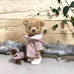 犬のお散歩ベア (桃色) 16cm