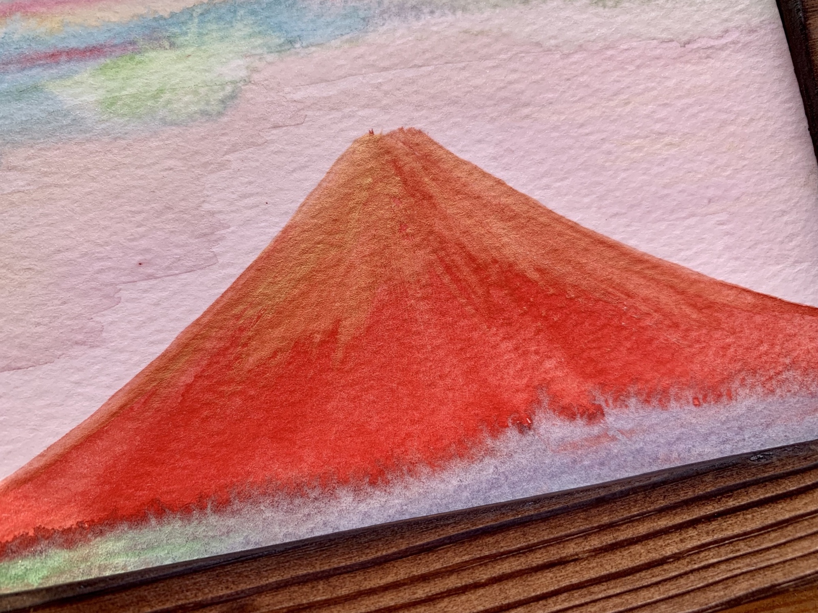 開運絵画 赤富士 金運アップ 子宝 風水 風水絵画 原画 ポストカード
