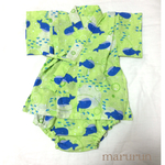 ベビー甚平(70〜80)♡くじら♡黄緑♡一点もの！甚平の同じ柄での再販は致しません。