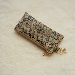 ◆Special Price◆仕切りポケット付きmini×2ポーチ　リバティ　チャイブ　あずきミルク　11×5cm　
