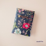 母子手帳ケース( S ) • お薬手帳 • 通帳 ケース　* botanical pattern  col. navy