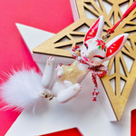 【数量限定】ふわふわXmas狐ストラップ
