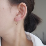 【14kgf】  15mm スクエア　キャッチレスフープピアス