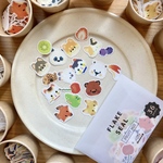 【 マステ素材 】カクカクどうぶつフレークシール