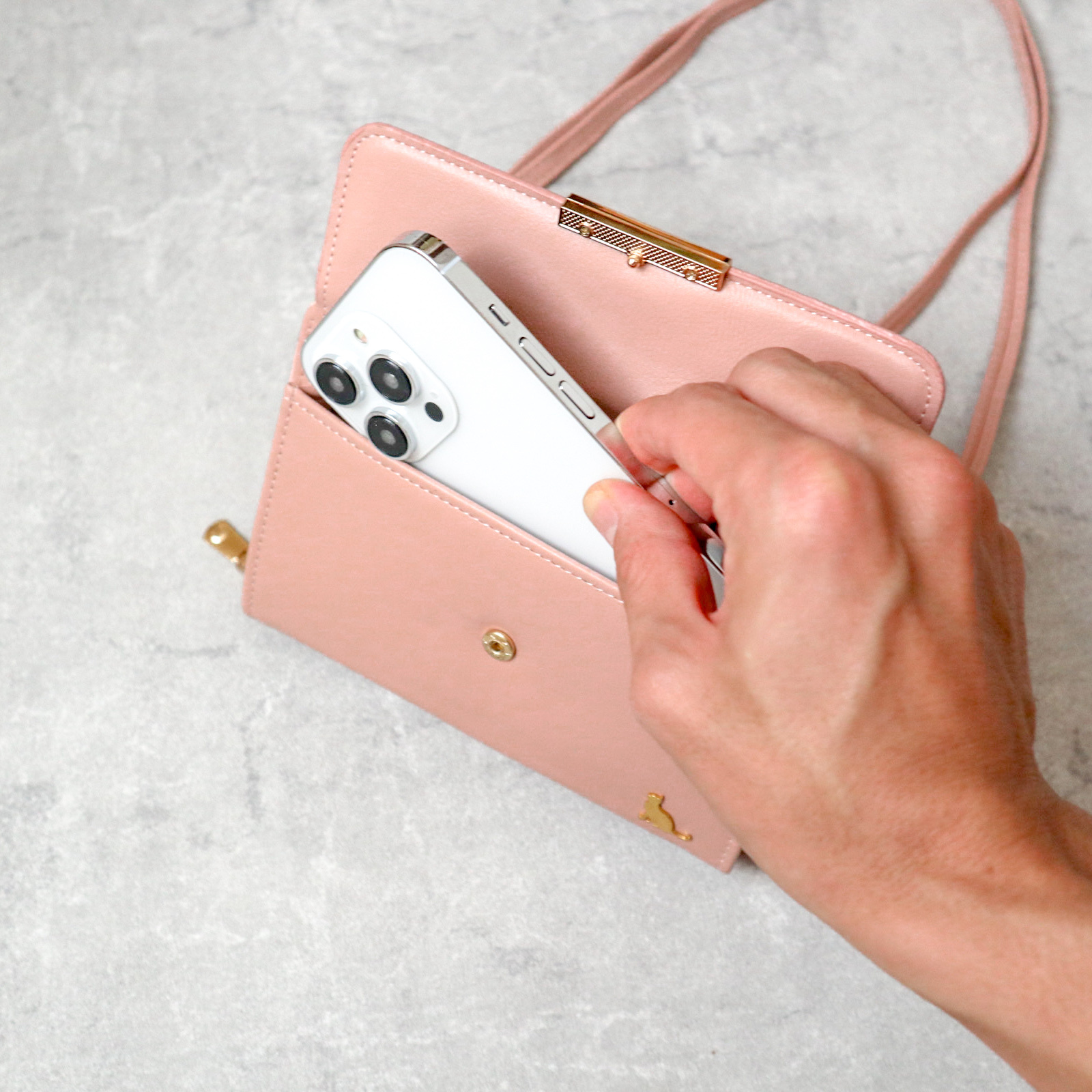 スマホショルダー スマホポーチ お財布ショルダー スマホポシェット 猫