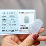 【新入荷】本翡翠保証‼️天然翡翠龍のレリーフのペンダントトップ　鑑定書付