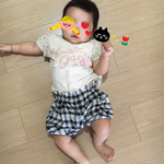 夏に涼しい生地☆チェック柄かぼちゃパンツ
