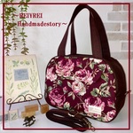 在庫一掃セール！新作！ボストン型トート4WAY♡ショルダー紐付き♡花柄♡レース♡帆布