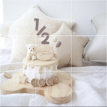 a612322様　専用　くまさんのベージュクレイケーキ☆ハーフバースデー誕生日ケーキ　誕生日ケーキ　記念日　自宅撮影　1歳以外でも承ってます♪