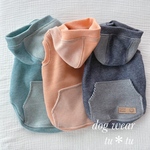 犬服　デニムニットのパーカータンクトップ♡