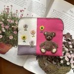 🧸felt  de  patchworkテディベアのポーチ🧸