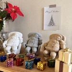 寝てるサンタさん🎅　クリスマス　インテリア　オブジェ　モルタル