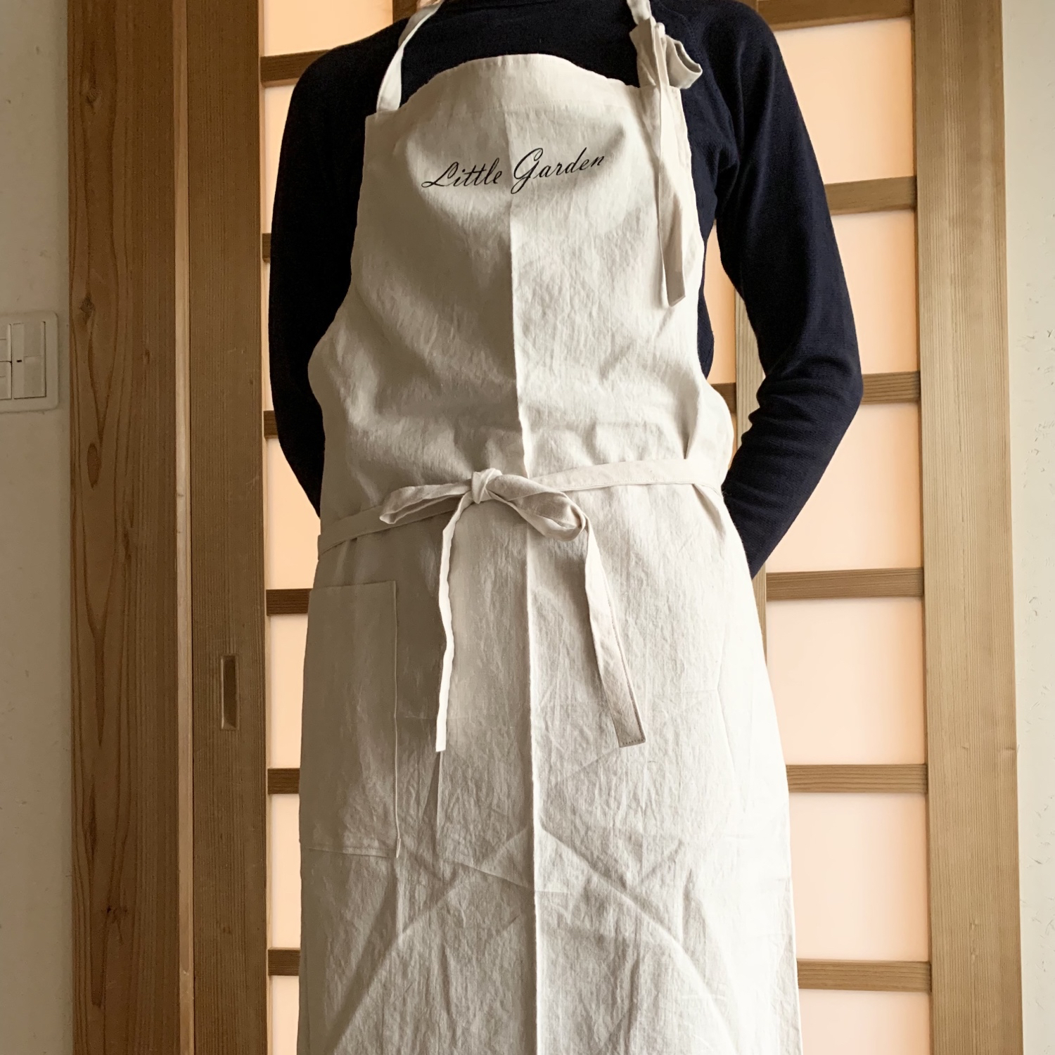 名入れエプロン オーダーメイド ハンドメイド コットンリネン