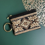 インド刺繍リボン＊カラビナポーチ　カードケース　小銭入れ　キーケース　プレゼント