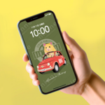 スマホ壁紙  ハムカー（４色セット）