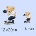アイロン転写シート「ローラースケートをするクマさん」大小２セット　くま　bear