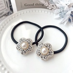 モノトーン系ツイード風フラワーのヘアゴム✴︎（2個セット）