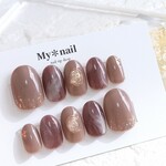 ネイルチップ  冬ネイル ピンク ブラウン オーロラ埋め込みキラキラネイル 大人可愛い  成人式 ブライダル 卒業式 入学式