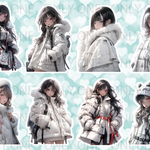 デザインペーパー POP GIRL WHITE コラージュシート