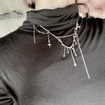 Radio waves×hoop⚡️clear stone//asymmetry ピアス/イヤリング