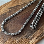 ＊5mm 編み込みチェーン＊竜骨チェーン/ステンレスネックレス/ステンレスチェーン/金属アレルギー対応/ユニセックス