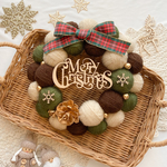 Christmas クリスマス クリスマスリース アンティークカラー💚🤎 クリスマスカラーリボン