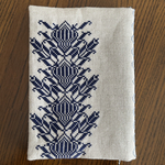 手刺繍bookカバー（縦ボーダー柄）
