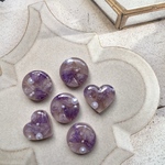 【送料無料】ハンドメイド　パーツセット　レジン　カボション　ハートパーツ　ドライフラワー　貼り付けパーツ　アクセサリーパーツ