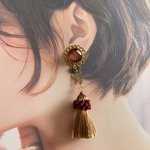 アジアンテイスト✨蝶々のタッセルピアス　2way