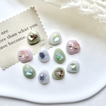 【送料無料】ハンドメイド　ミニ　パーツセット　レジンパーツ　カボション　ピアスパーツ　ニュアンス　貼り付けパーツ