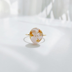 ミルキークンツァイトのシンプルデザインリング〖天然石〗𓇠 - design -