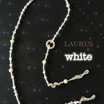 メガネチェーン~クリスタル~＊white "swarovski"pearl ＊