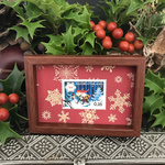 北欧切手の小さな額　マグネットフレーム　クリスマスの森　クリスマス　フィンランド