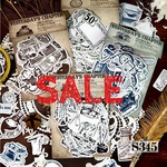 ◉SALE◉送料無料【S345コラージュ素材】海外シール　ジャンクジャーナル　レトロ　日記　おすそ分け　スクラップ　