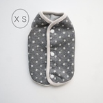 [犬服] ＸＳサイズ 完成品 チワワ　　　　　　　　　　ドット柄 裏毛ニット パイピングベスト 背中開き