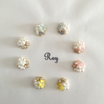 小さなお花とパールとラインストーンのイヤリング/ピアス☆