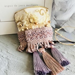 インド刺繍リボン×大人カラービーズのポニーフック