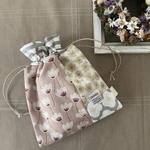 巾着ポーチ　紐通し口独立タイプ　