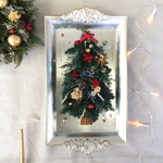 クリスマス　壁掛けクリスマスツリー　リース　ドラフラワー　プリザーブドフラワー　クリスマスアレンジ