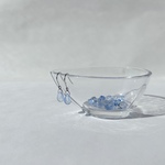 ひとつぶチェコドロップのピアス クリスタル×ブルー No.002M