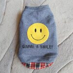 犬服！Msize！暖か！ニコちゃん！チェック重ね着