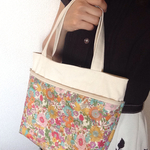 リバティ×帆布♡ファスナーポケット付き トート