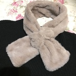 【1個限定💓】くすみピンクファー♡リボン付き🎀あったかネックウォーマー①