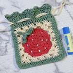いちごモチーフ編み★巾着