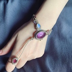amethyst × blue moonstone / panja bracelet #マクラメブレスレット＃
