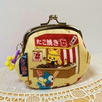 レトロ動物*たこ焼き×おめん屋さん*がま口ポーチA