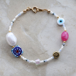 ガラス×パール ＊ ブレスレット